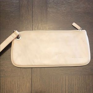 Cream Leather Wilson clutch